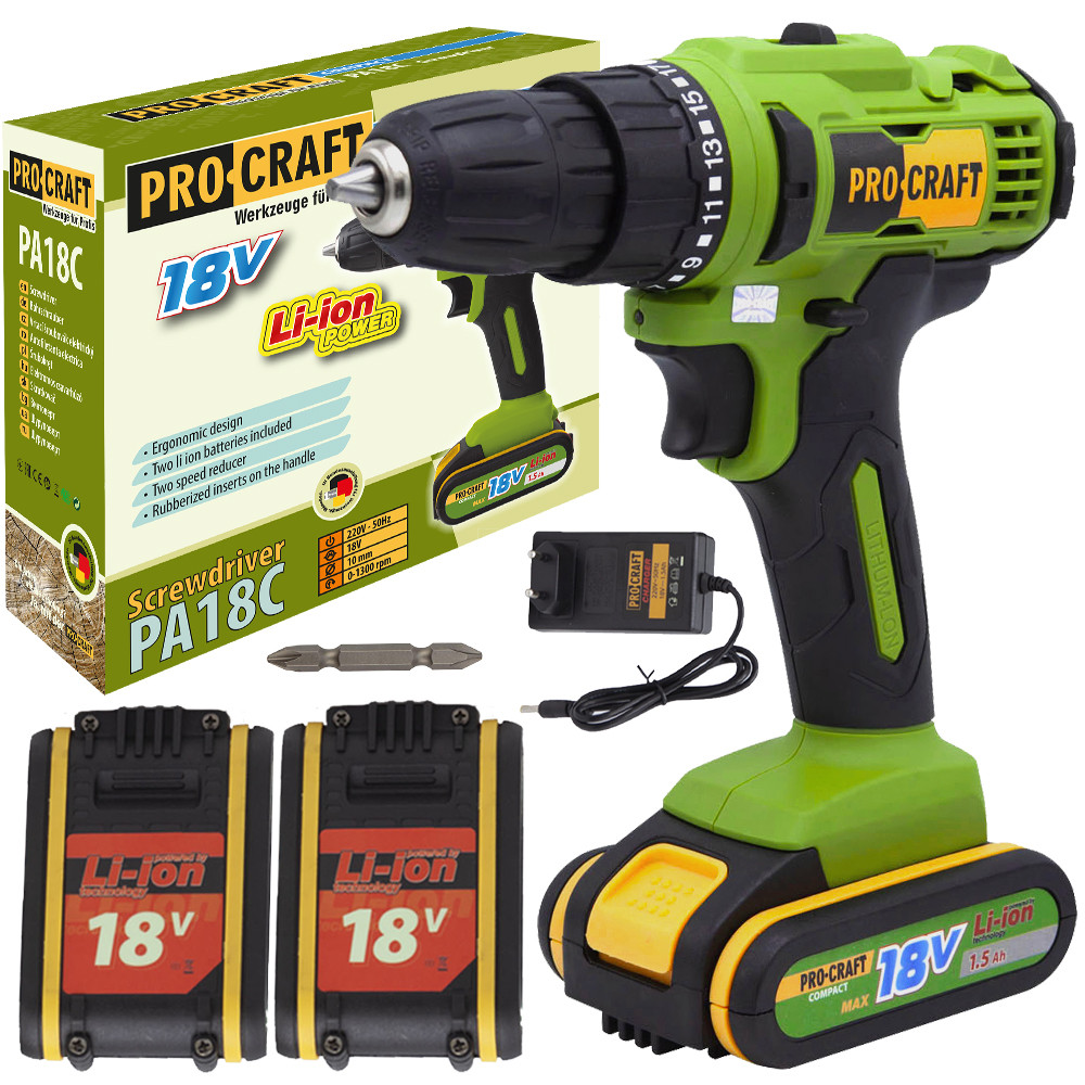 Procraft PA18C aku vrtací šroubovák