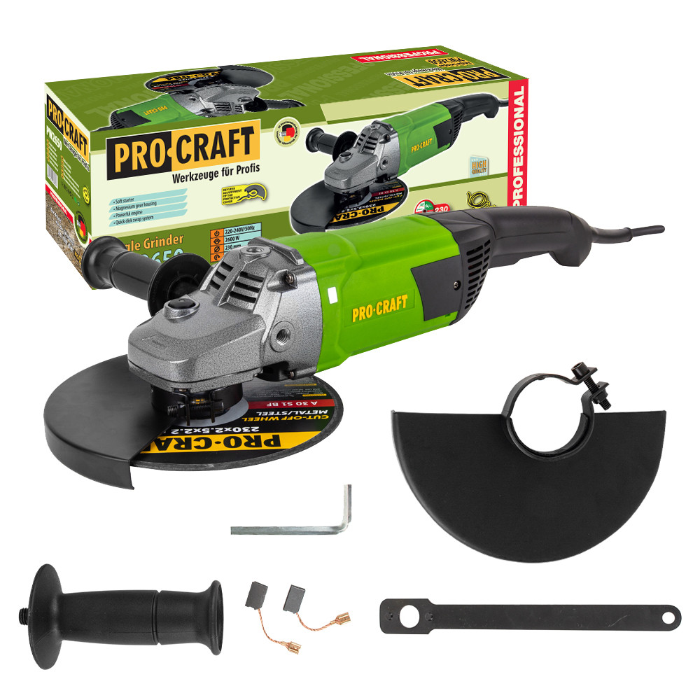 Procraft PW2650 Úhlová bruska   (PW2600), 230mm