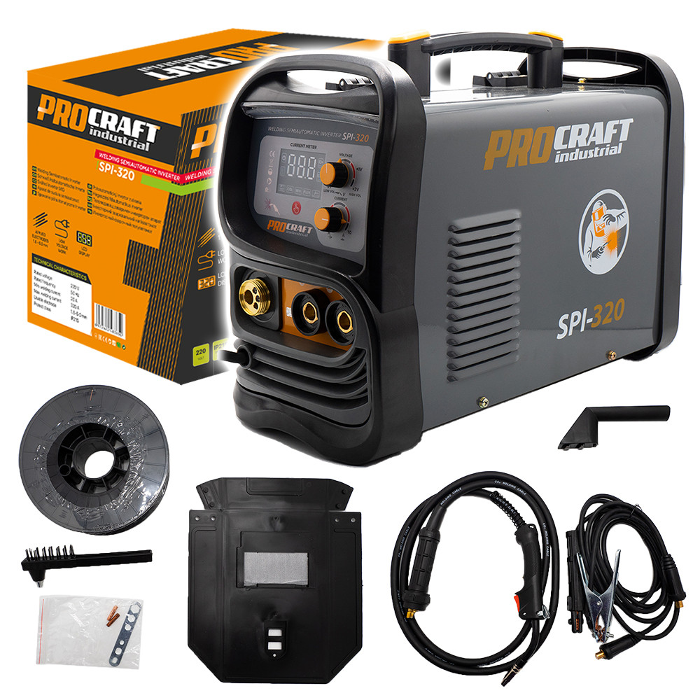Procraft SPI-320 svařovací poloautomatický invertor (CO2) MIG/MAG, MMA   (20-160A)