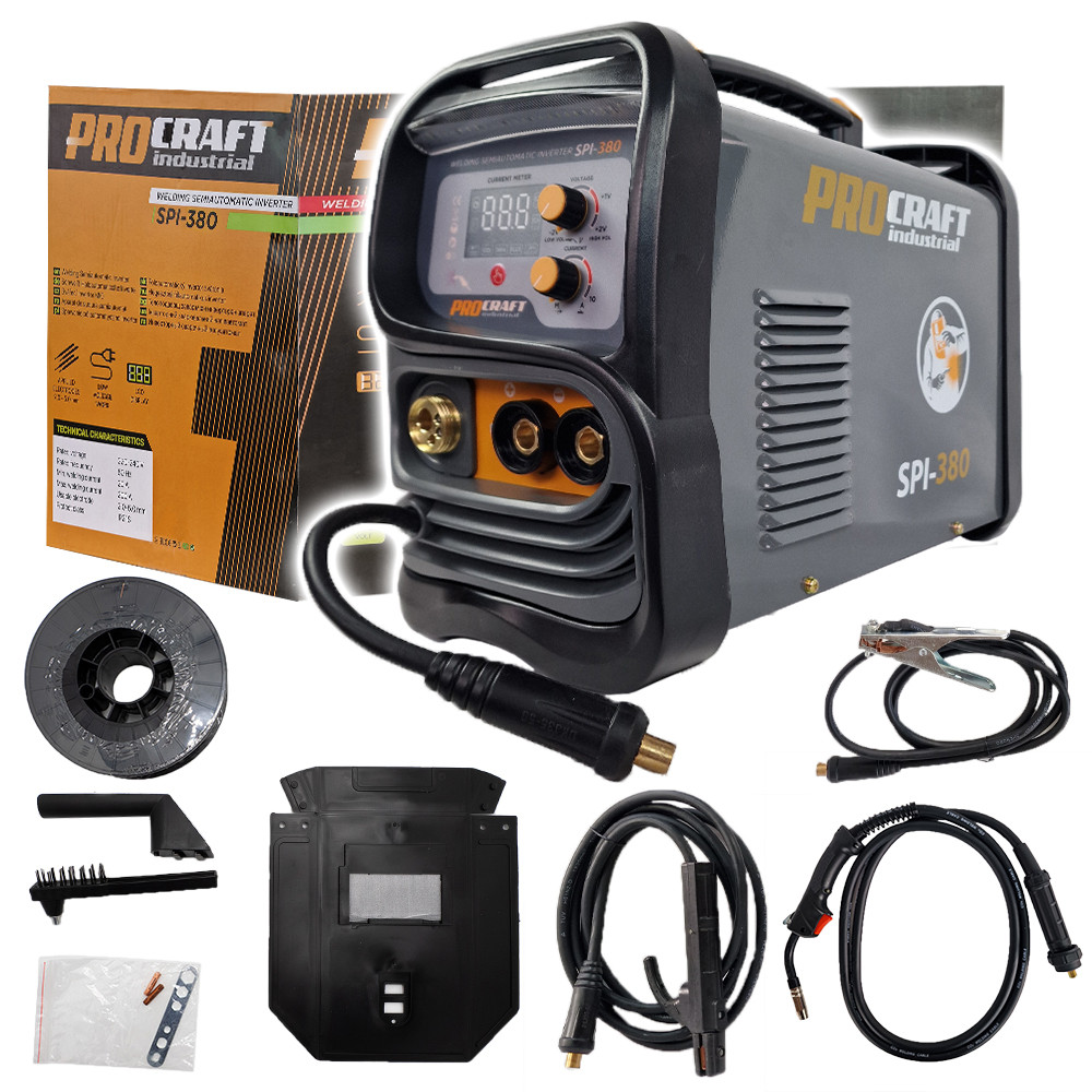 Procraft SPI-380 svařovací poloautomatický invertor (CO2) MIG/MAG, MMA   (20-180A)
