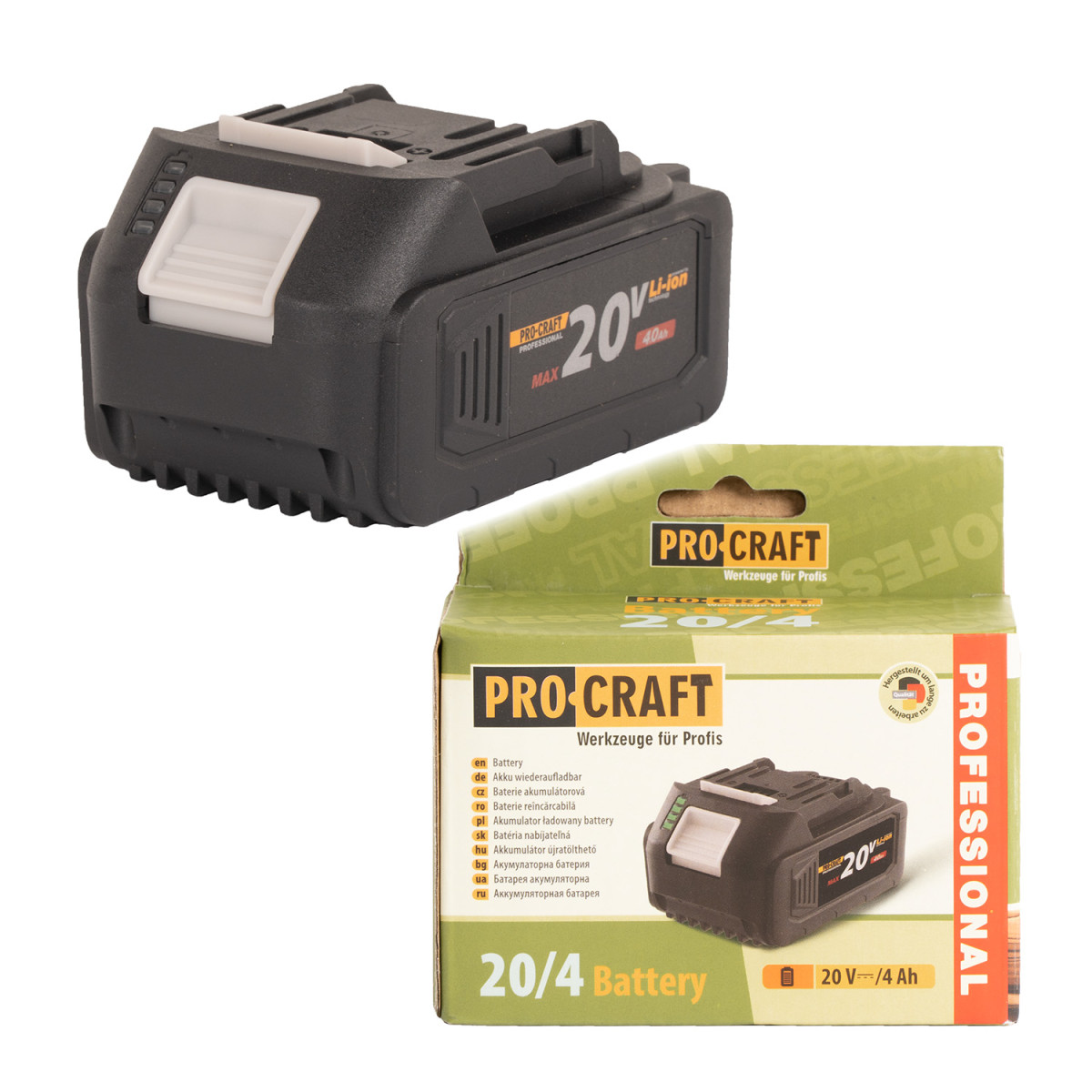 Procraft 20/4 baterie akumulátorová 20V Li-ion, 4000mAh