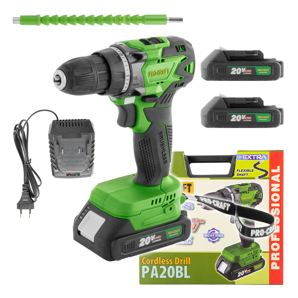 Procraft PA20BL aku vrtací šroubovák