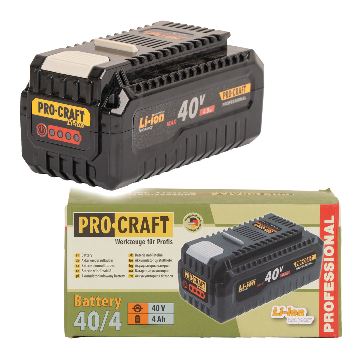 Procraft 40/4 baterie akumulátorová 40V Li-ion, 4000mAh