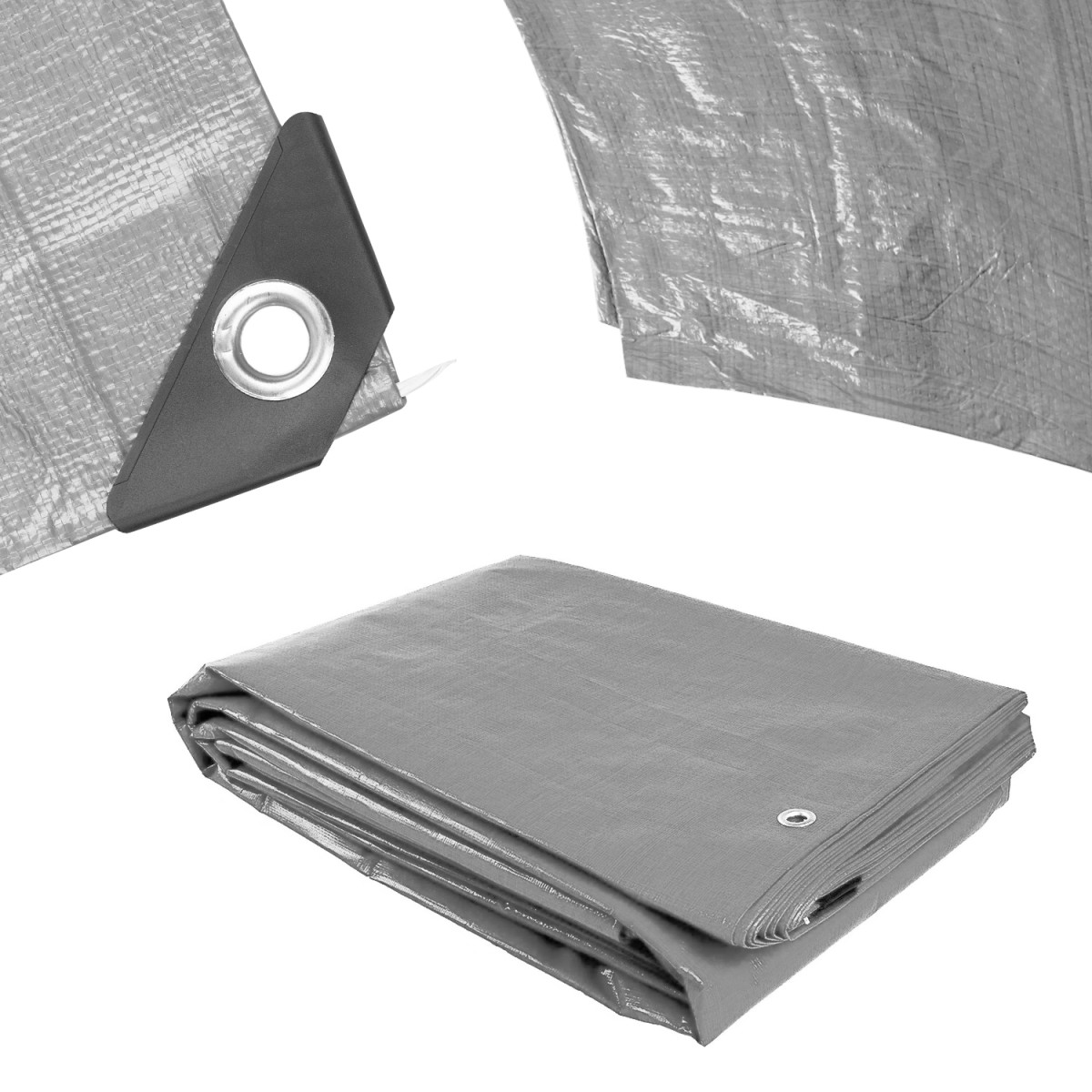 Procraft ST2x8 plachta   200g/m2 nepromokavá s oky 2x8 m stříbrná