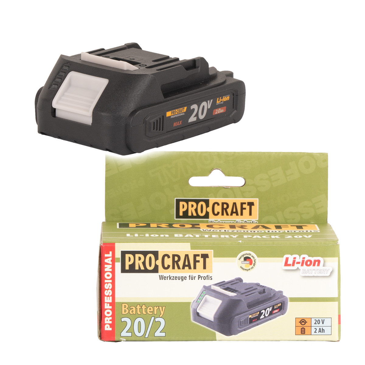 Procraft 20/2A baterie akumulátorová 20V Li-ion, 2000mAh