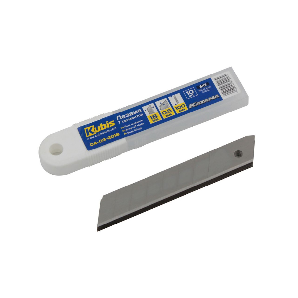Procraft 04-03-2018 náhradní čepele pro výsuvný nůž 18*100*0.5mm KATANA, SK5, 7 segmentů, 10 ks