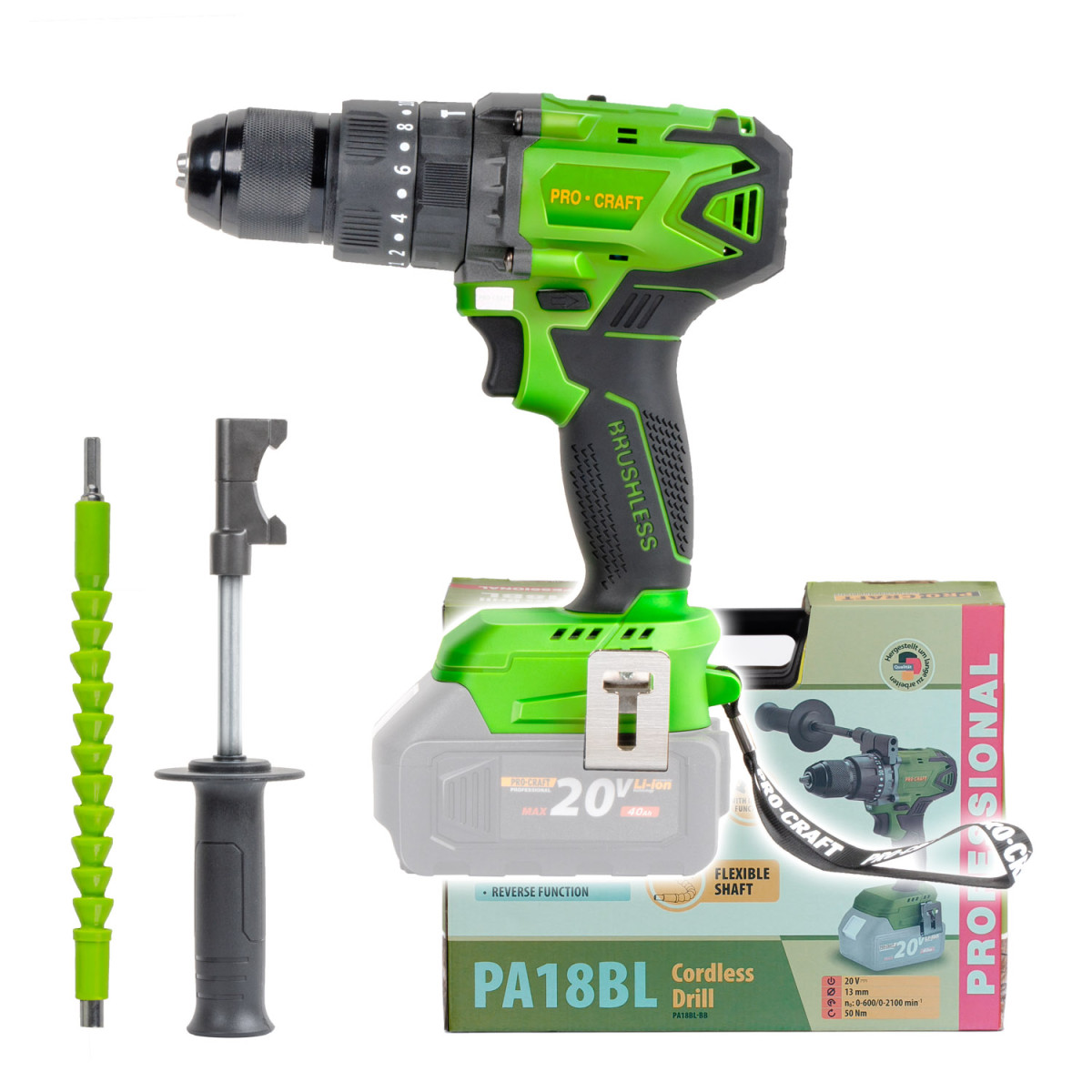 Procraft PA18BL-BB aku vrtací šroubovák s příklepem  PA18BLbb