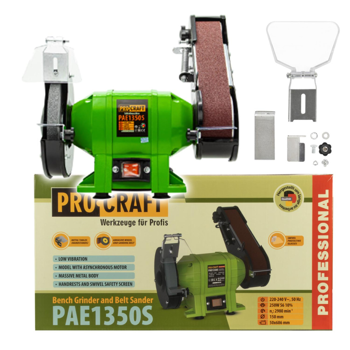 Procraft PAE1350S kombinovaná bruska kotoučová, pásová