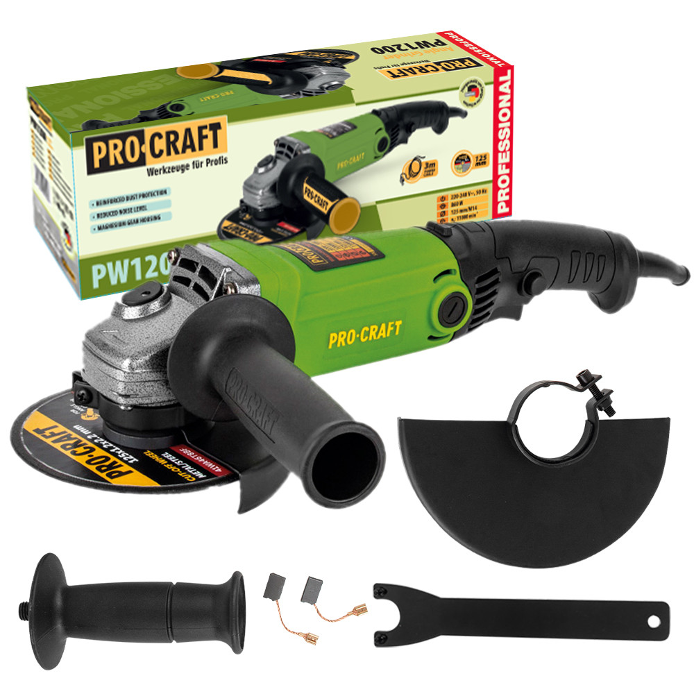 Procraft PW1200 Úhlová bruska   (PW860), 125mm