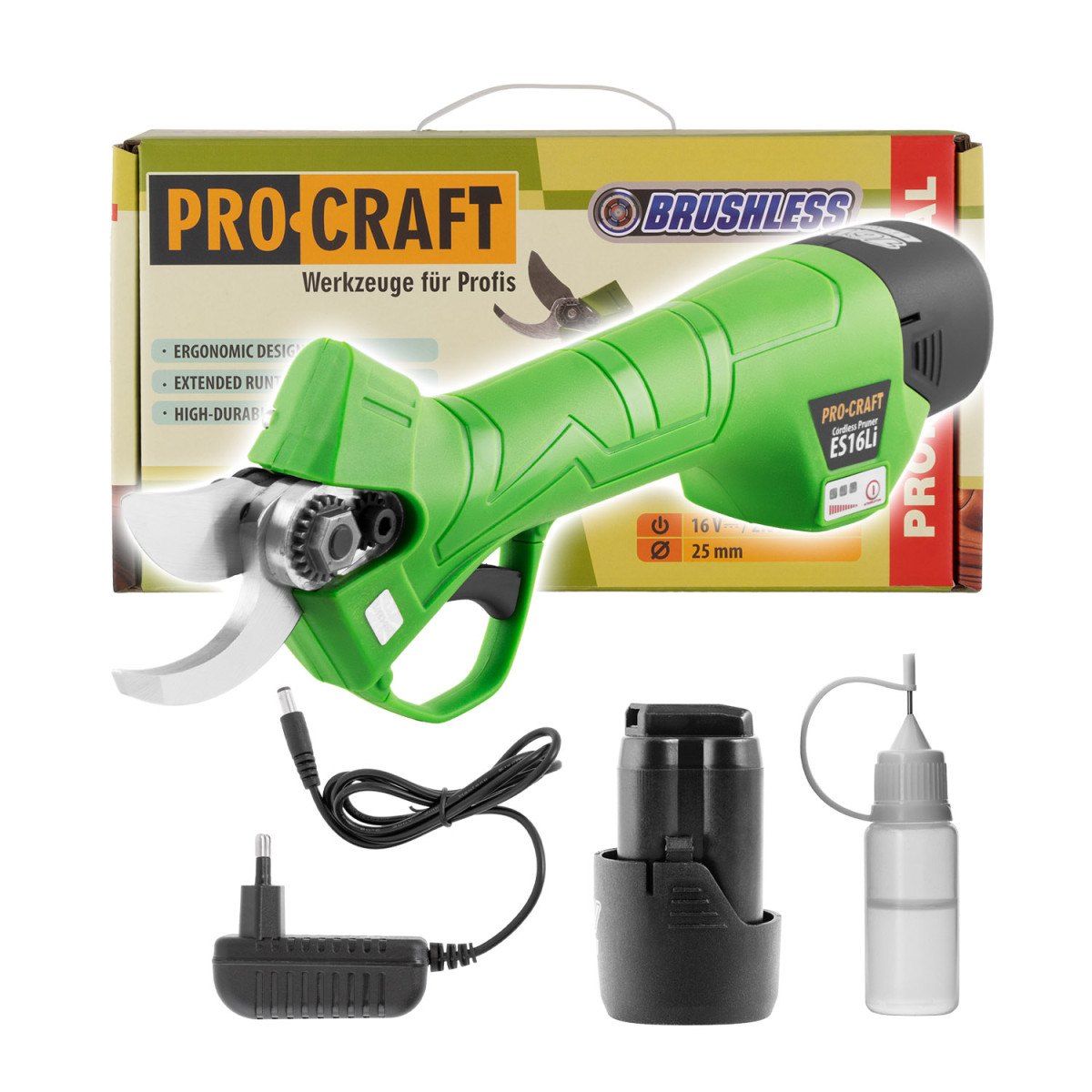 Procraft ES16Li1B aku nůžky na větve