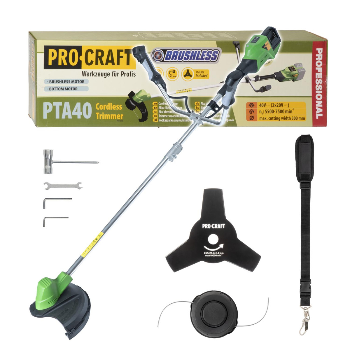 Procraft PTA40 aku křovinořez   (bez baterie a nabíječky)