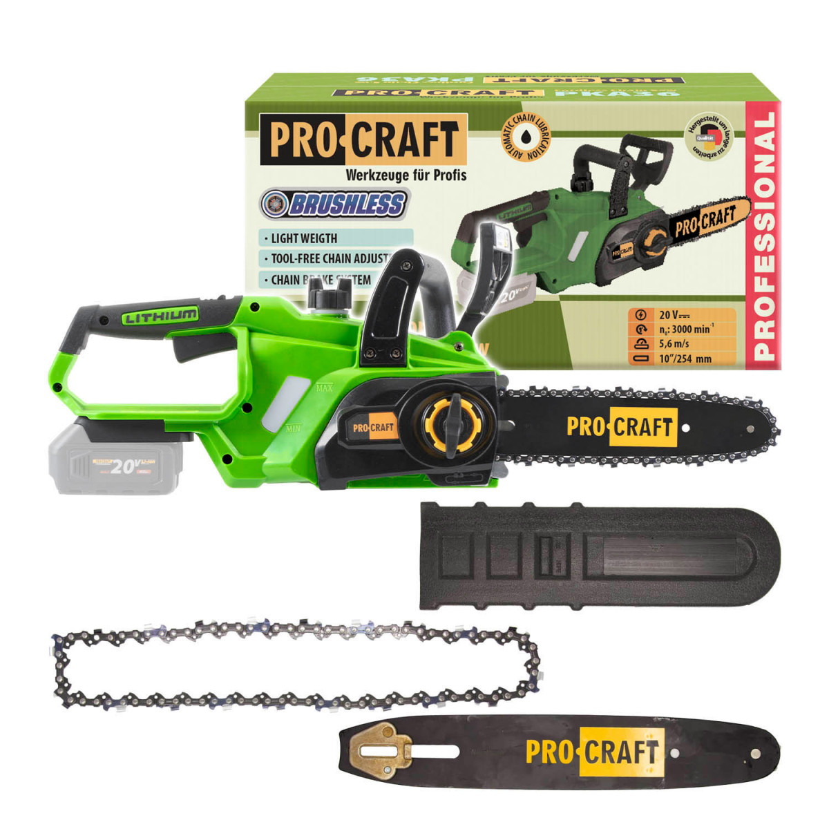 Procraft PKA36 aku řetězová pila   (bez baterie a nabíječky)