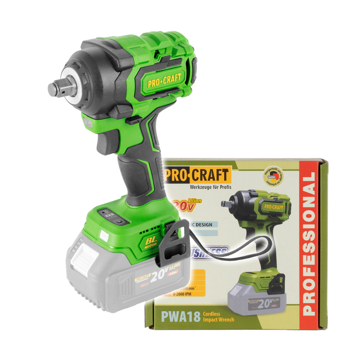 Procraft PWA18bb aku rázový utahovák  PWA18 (bez baterie a nabíječky)