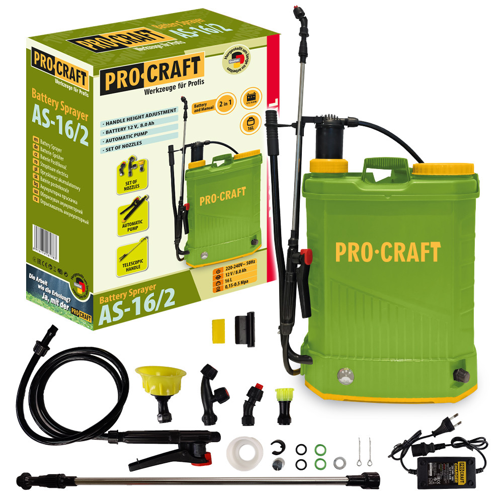 Procraft AS-16/2 aku postřikovač