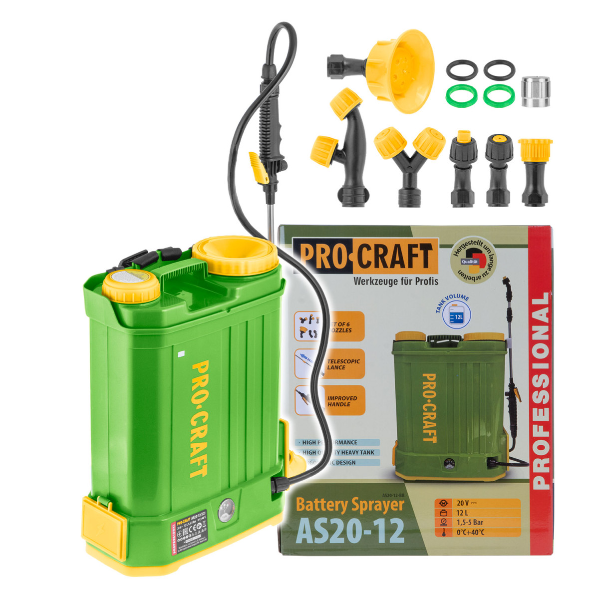Procraft AS20-12 aKU postřikovač   (bez baterie a nabíječky)