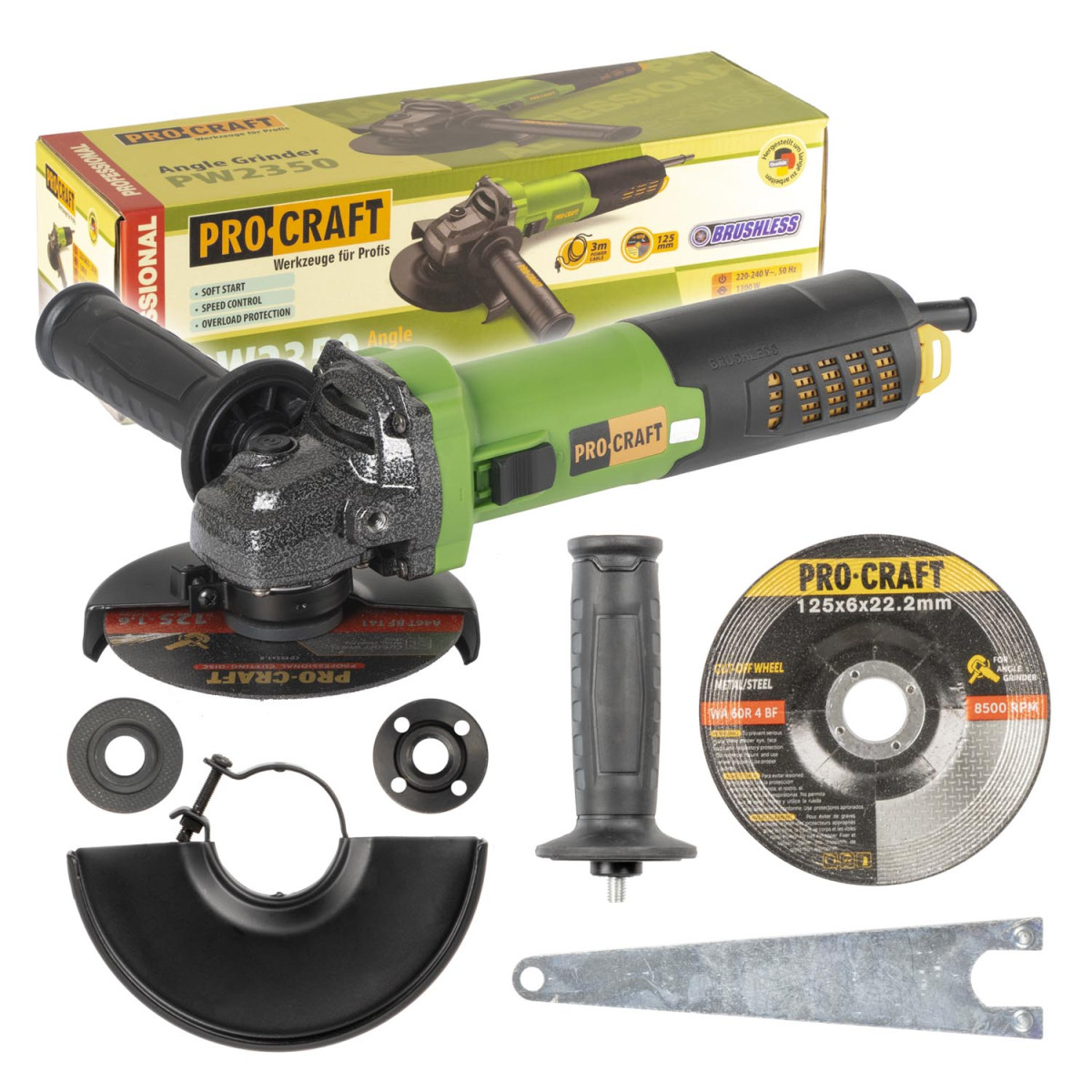 Procraft PW2350 bruska úhlová  , 125mm
