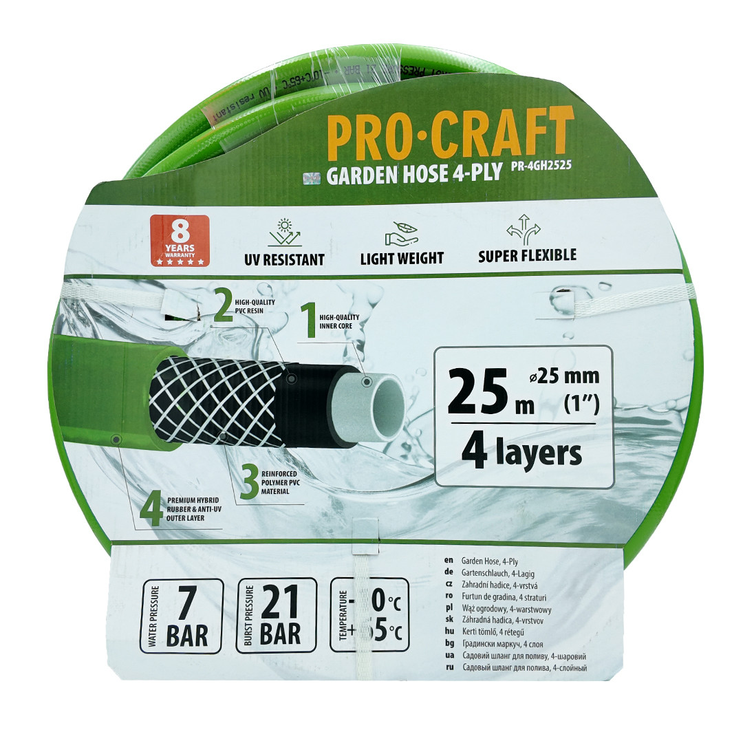 Procraft PR-4GH2525 zelená zahradní hadice