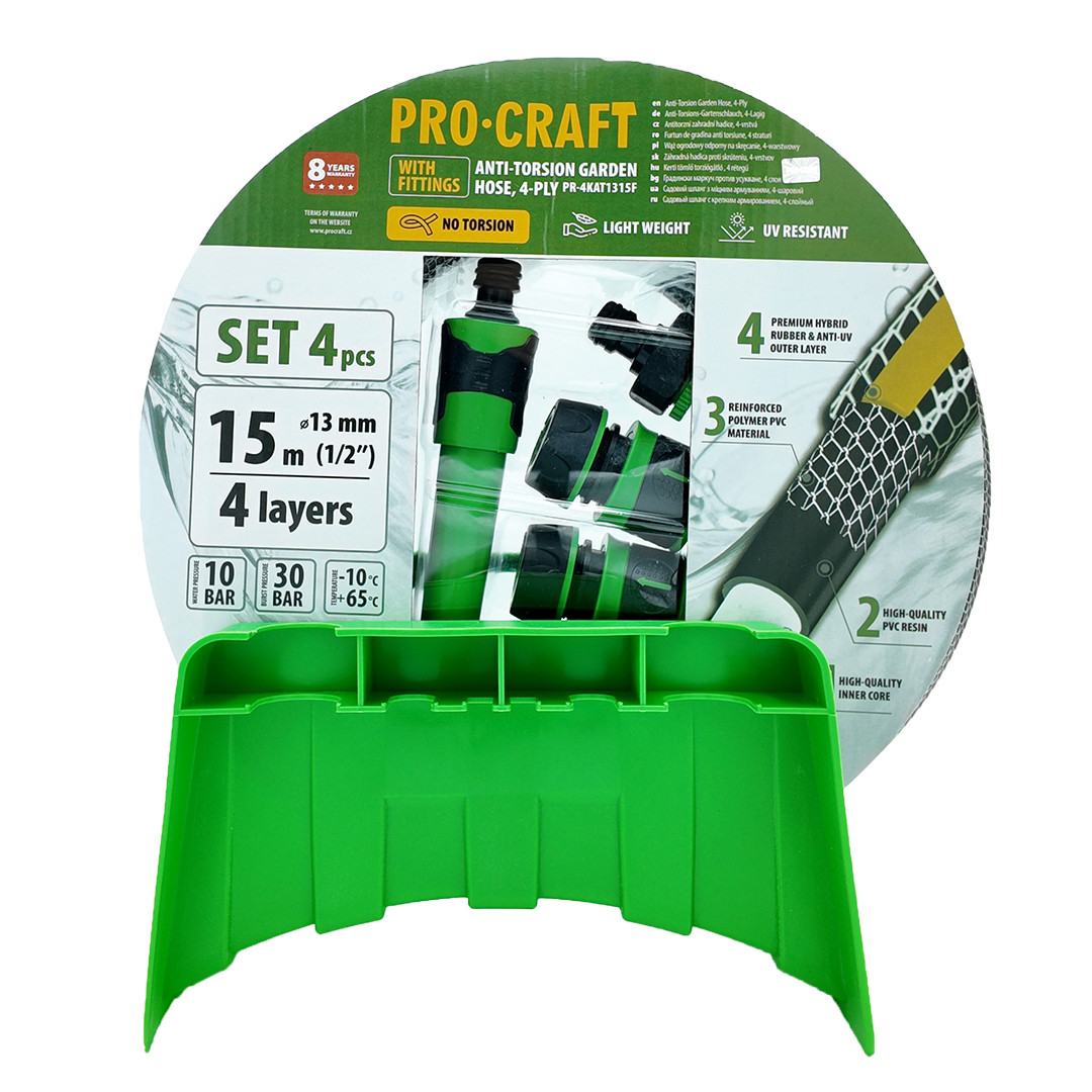 Procraft PR-4KAT1315F Černo-žlutá zahradní hadice