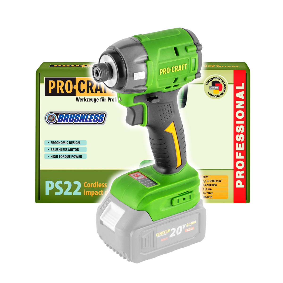 Procraft PS22bb aku rázový utahovák   (bez baterie a nabíječky)