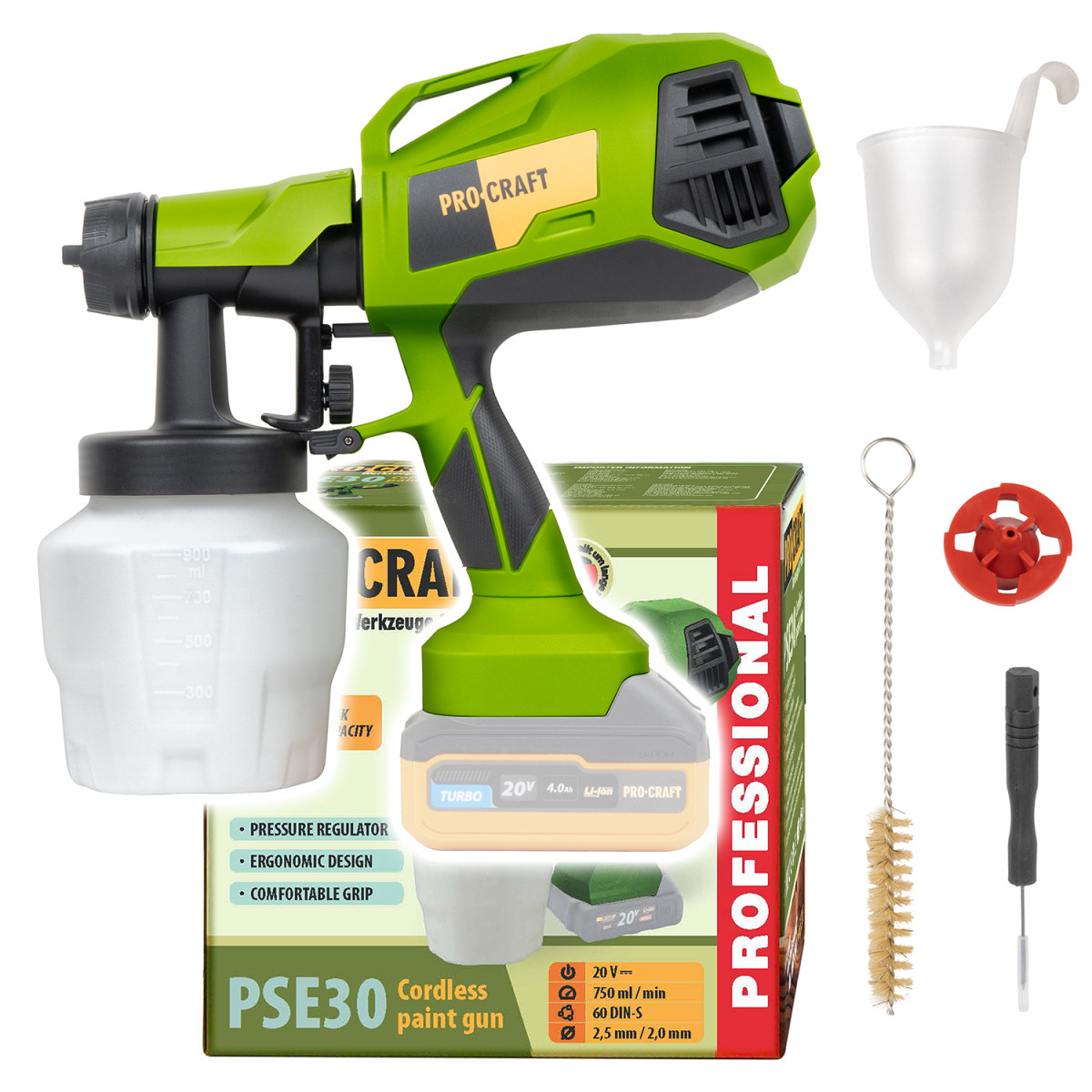 Procraft PSE30bb aku stříkací pistole   (bez baterie a nabíječky)