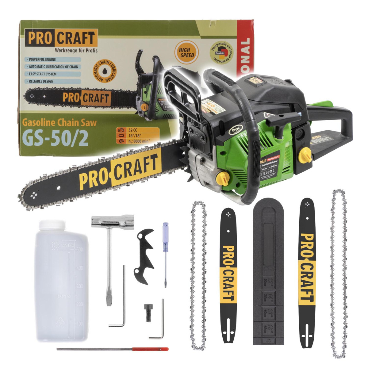 Procraft GS-50/2 benzínová řetězová pila