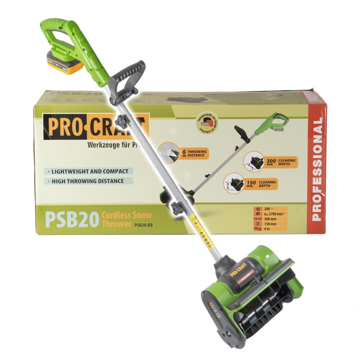 Procraft PSB20bb aku sněhová fréza   (bez baterie a nabíječky)