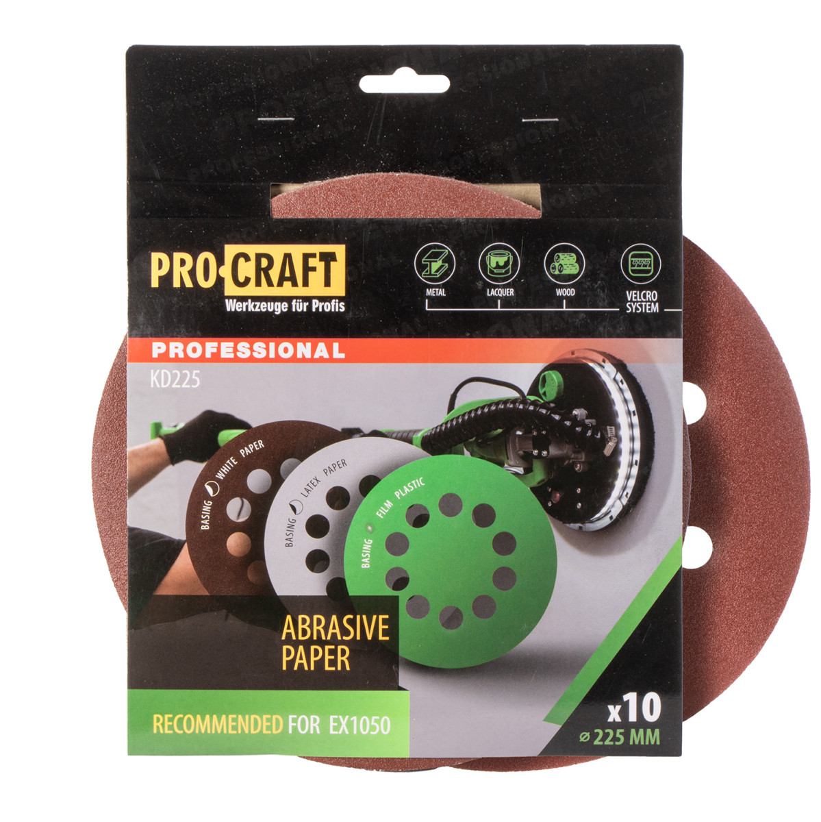 Procraft KD225.100 brusný papír 10 ks.   КD225.100