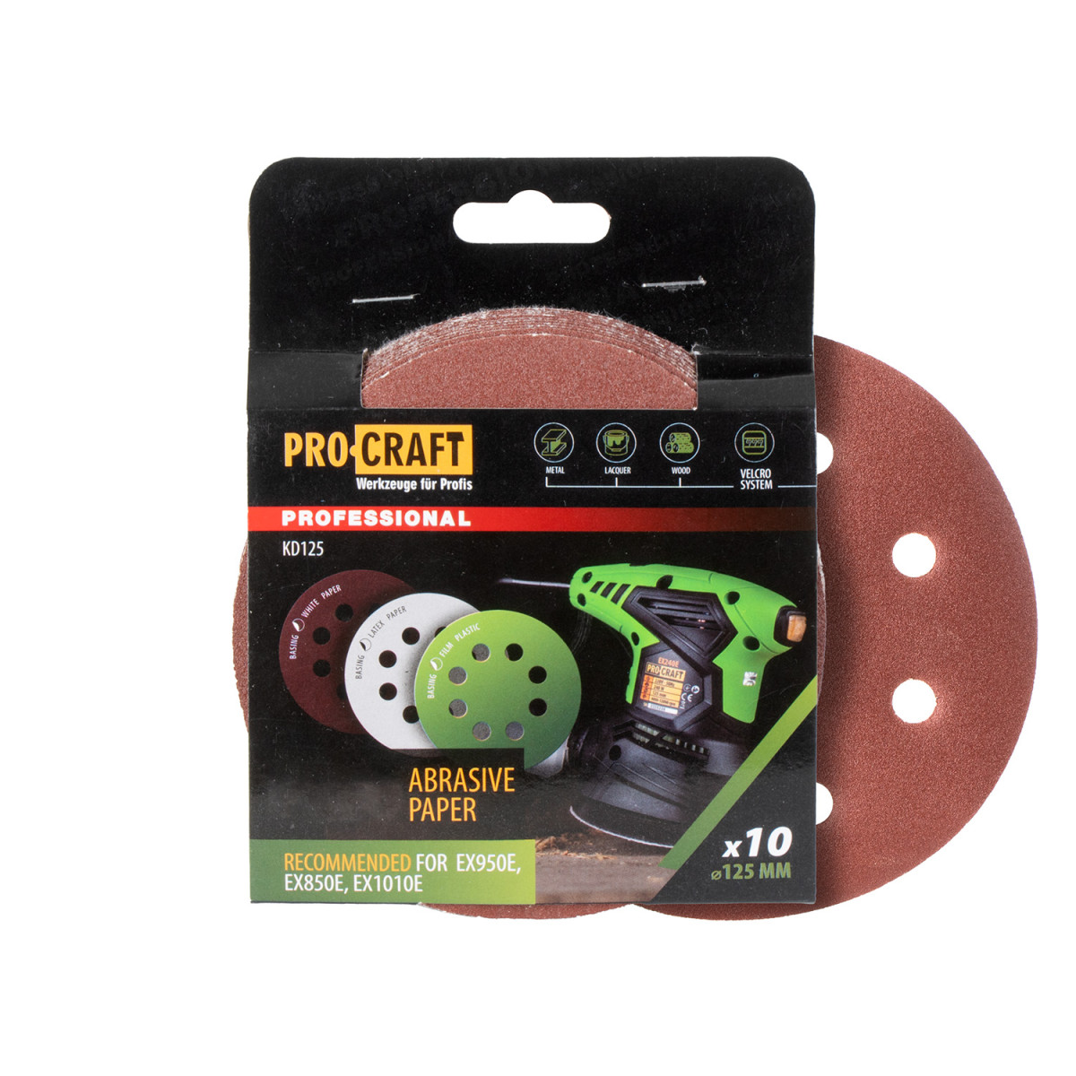 Procraft KD125.180 brusný papír 10 ks.   КD125.180