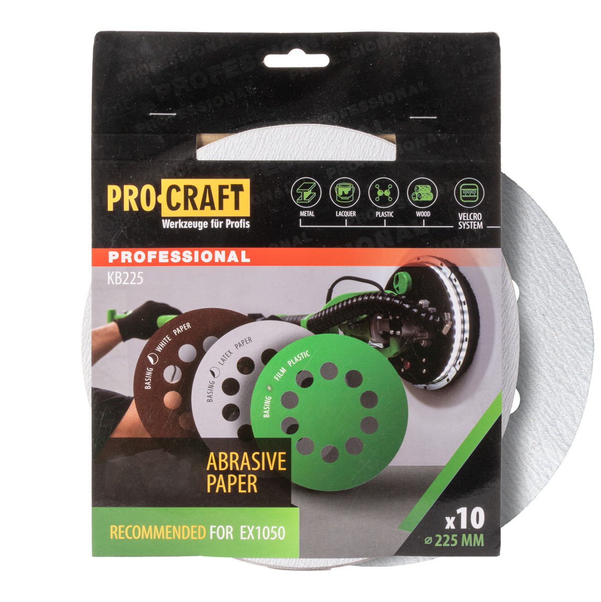 Procraft KB225.150 brusný výsek (papír) 10 ks.  КB225.150
