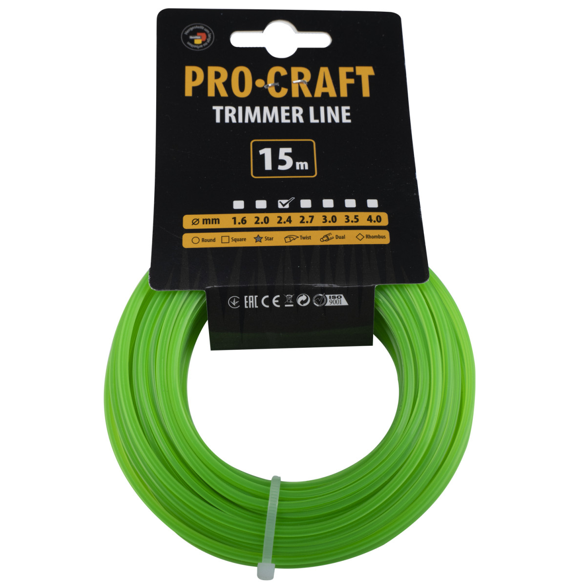 Procraft ZI-2.4/15 struna žací (2.4mm) (15m) hvězda