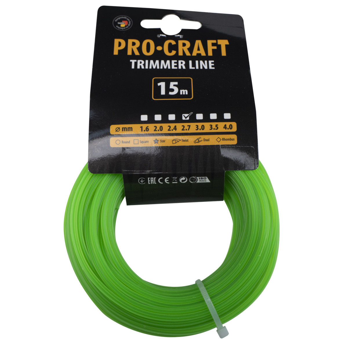 Procraft ZI-2.7/15 struna žací (2.7mm) (15m) hvězda