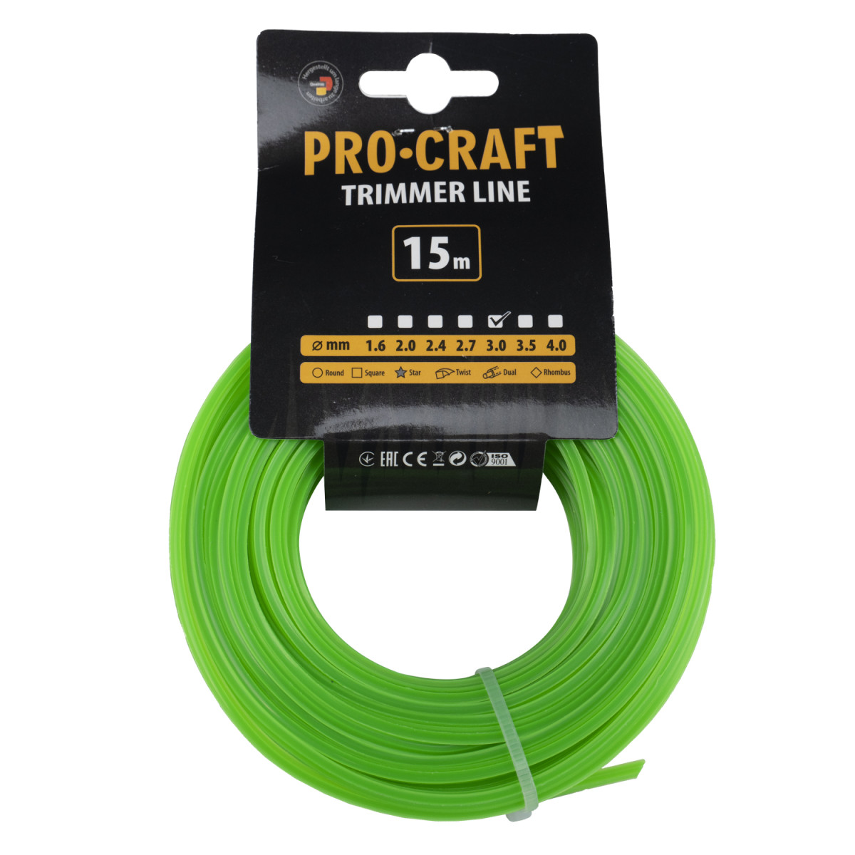 Procraft ZI-3/15 struna žací (3mm) (15m) hvězda