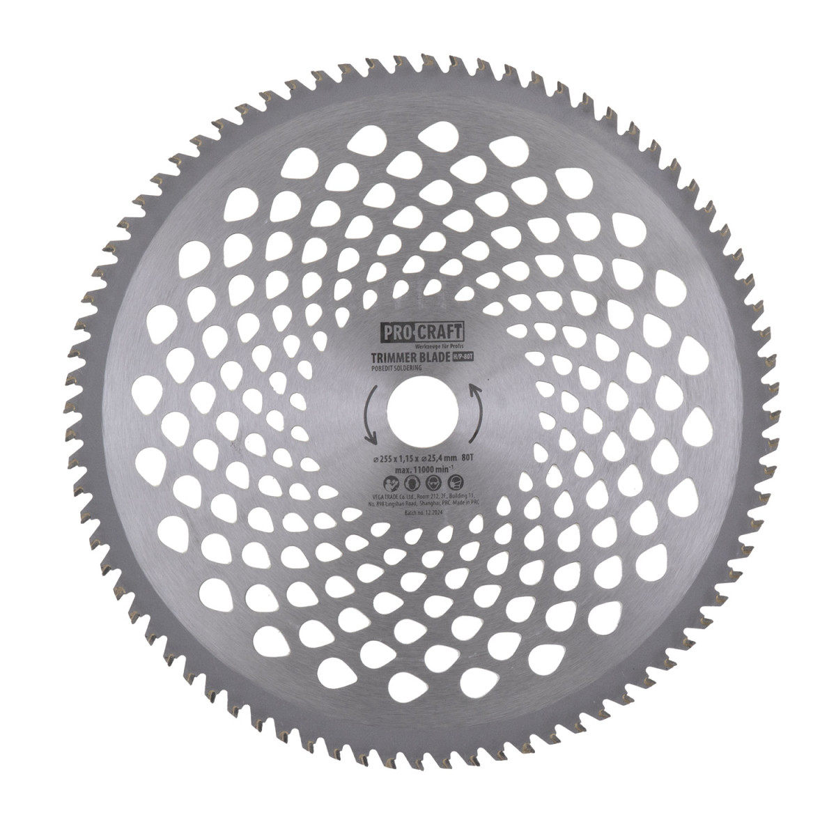 Procraft H-80T nůž křovinořezu (kotouč) (D255*25.4)  80T