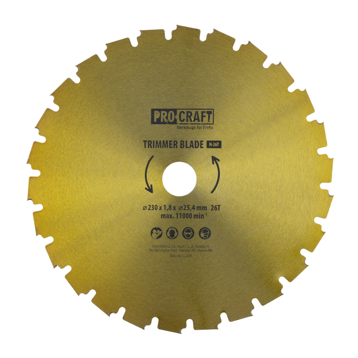 Procraft H-26T nůž křovinořezu (kotouč) (D230*25.4) 26T