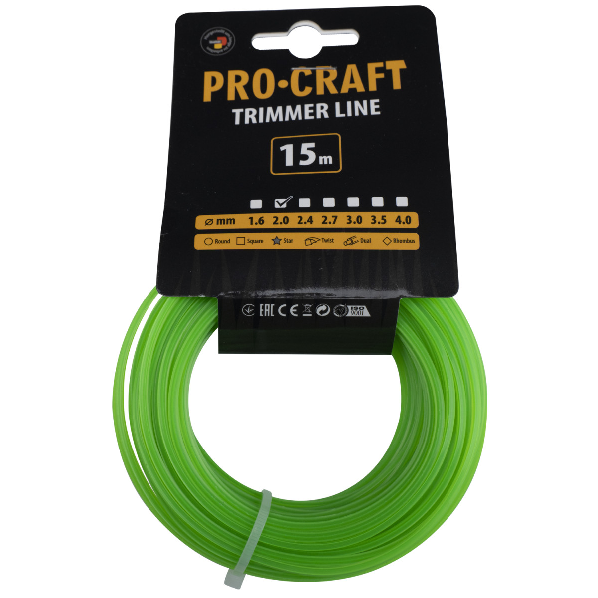 Procraft ZV-2/15 struna žací (2mm) (15m) hvězda