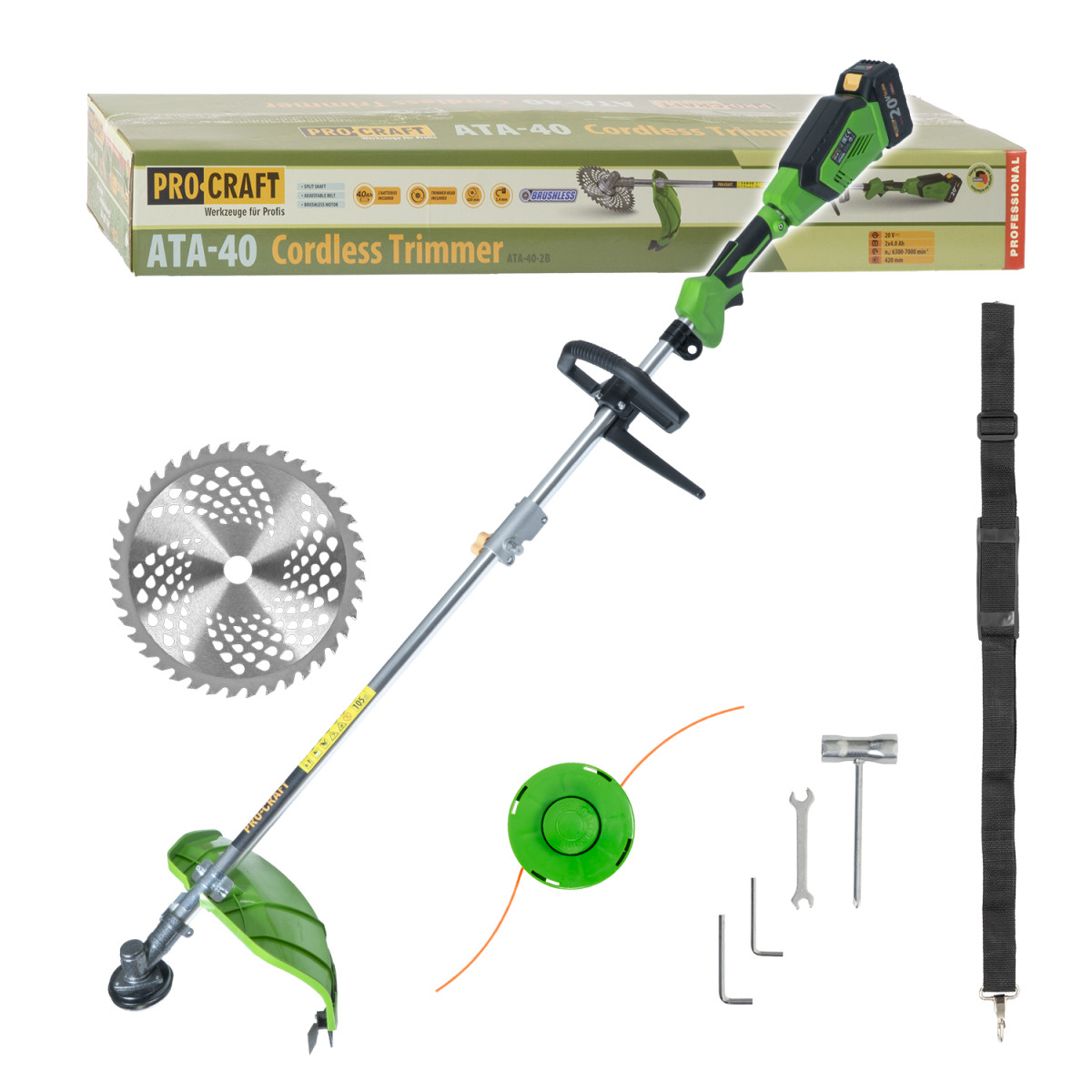 Procraft ATA-40bb aku křovinořez   (bez baterie a nabíječky)