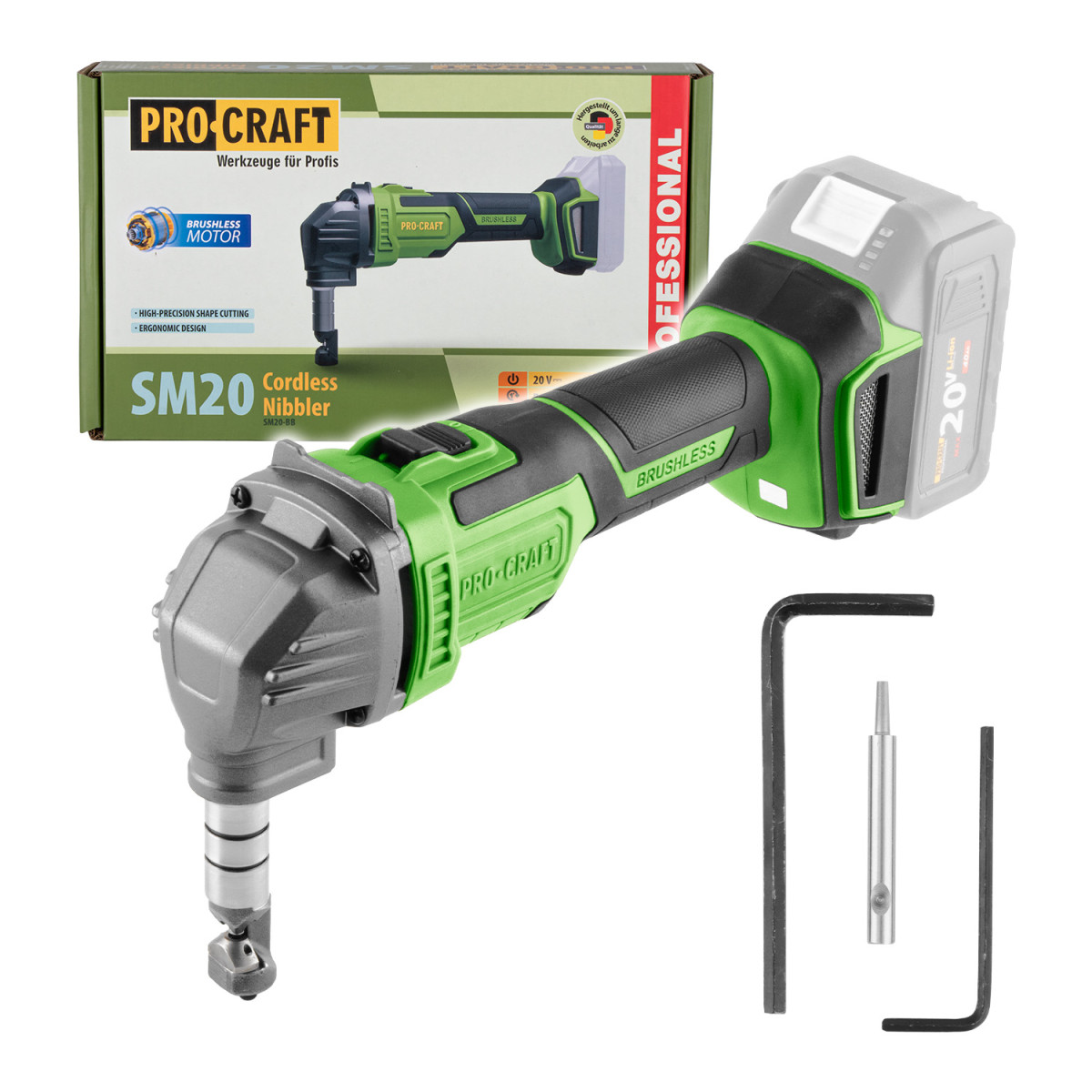 Procraft SM20bb aku nůžky na plech  SM20 (bez baterie a nabíječky)