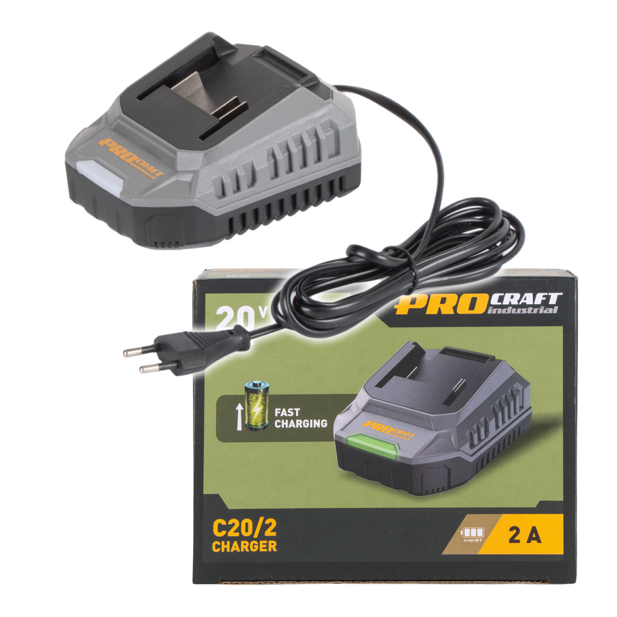 Procraft C20/2 nabíječka pro 20V Li-ion baterie  Industrial