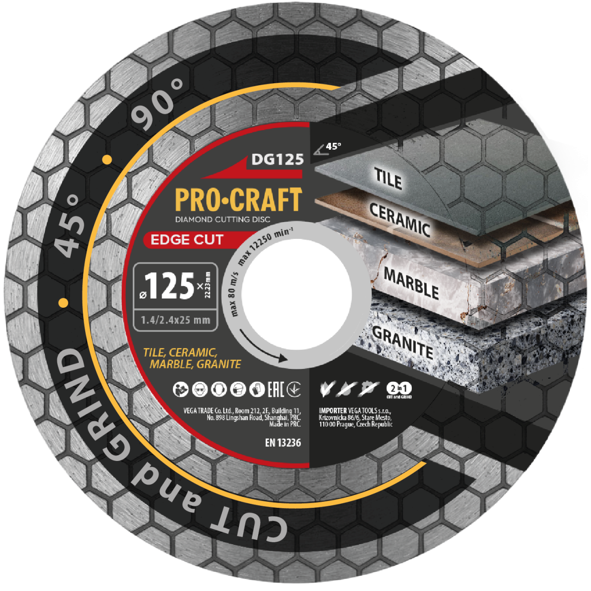 Procraft DG125 diamantový kotouč Edge Cut