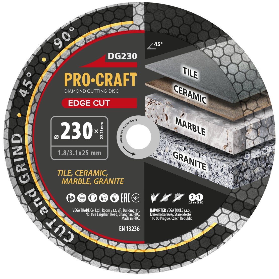 Procraft DG230 diamantový kotouč Edge Cut