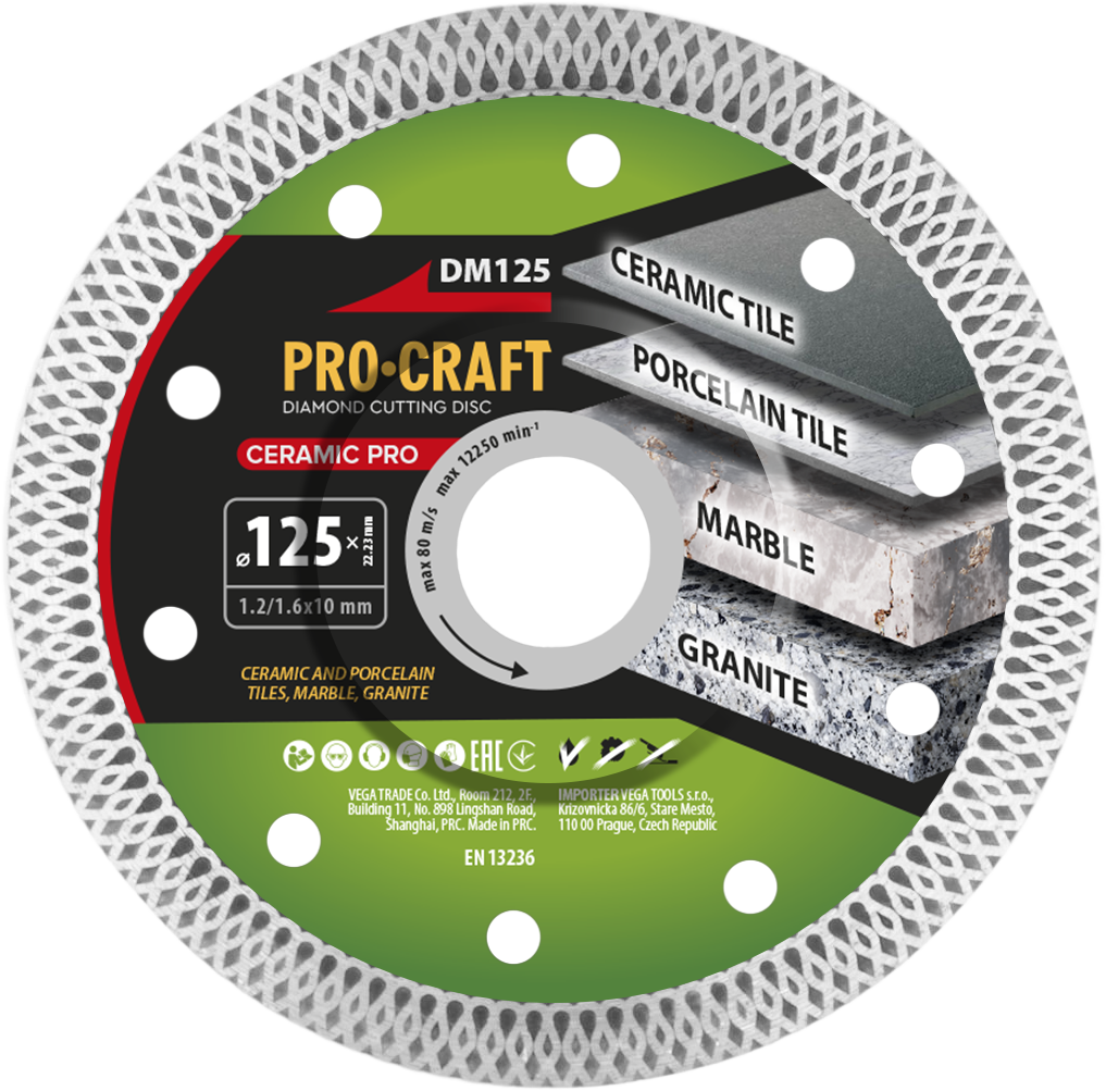Procraft DM125 diamantový řezný kotouč Ceramic PRO