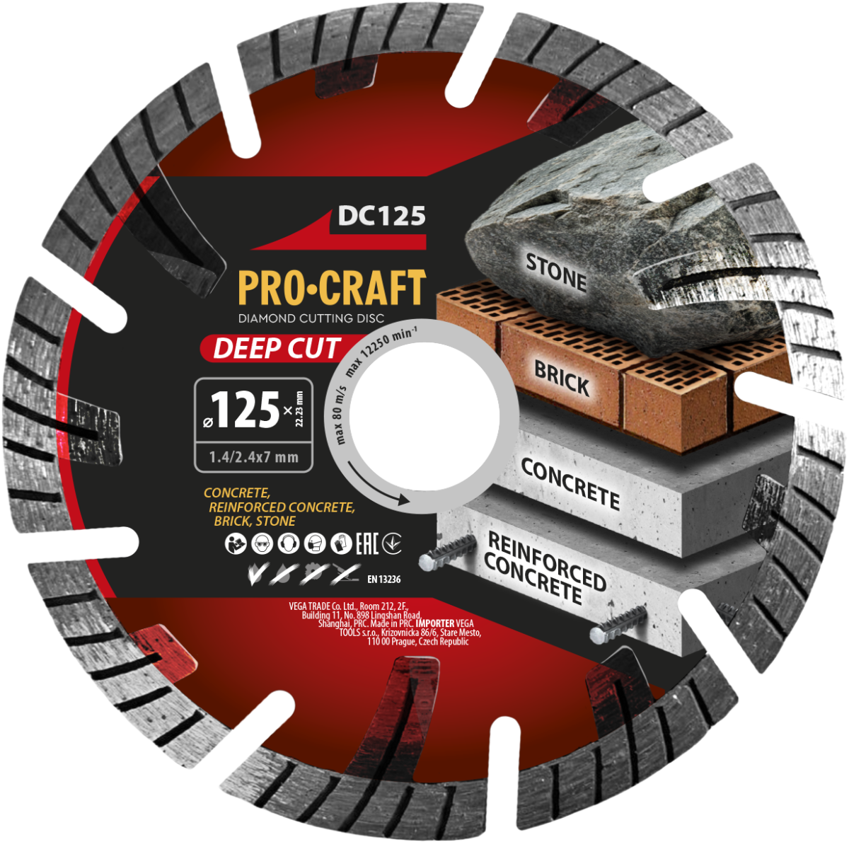 Procraft DC125 diamantový řezný kotouč Deep Cut