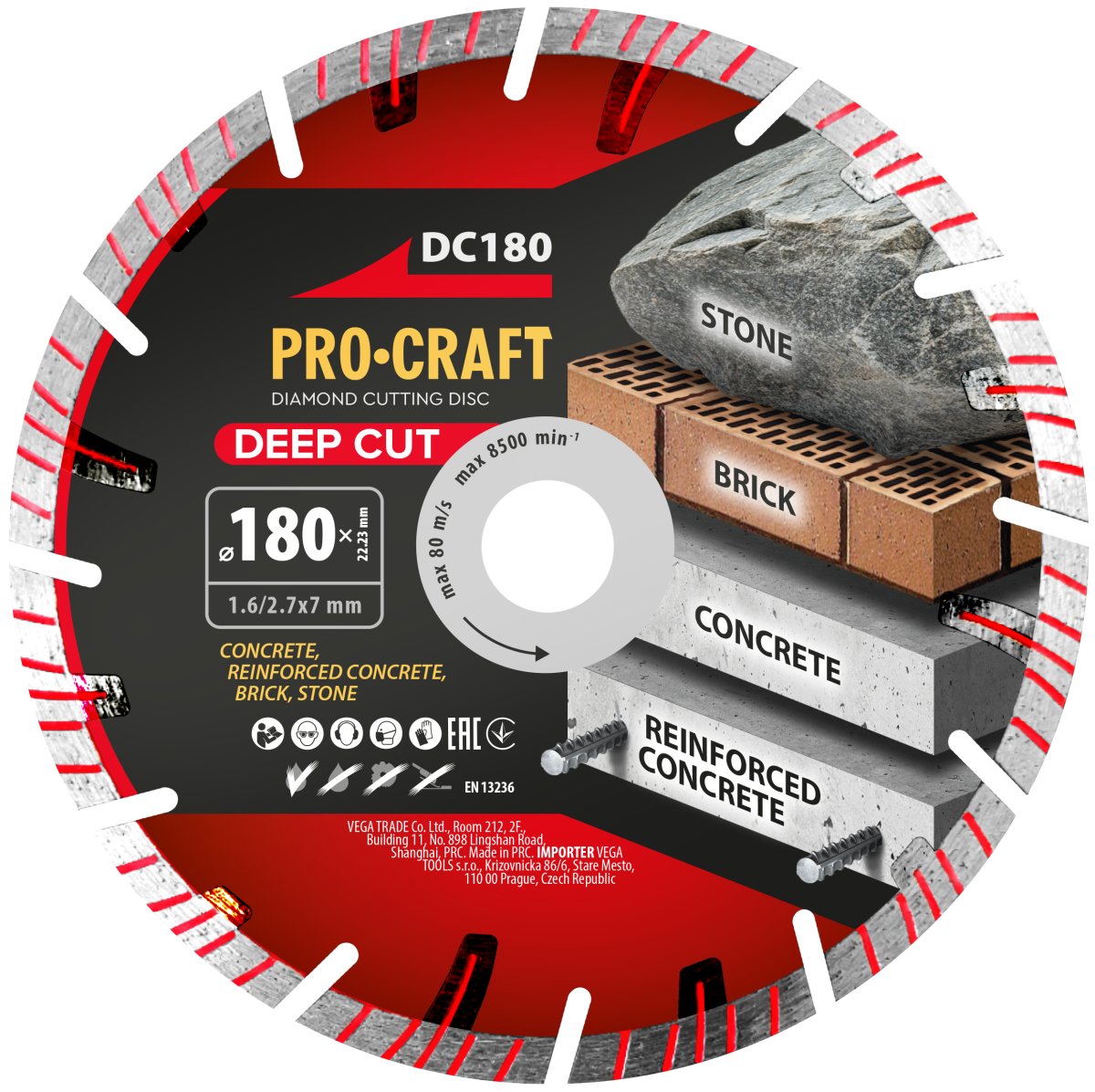 Procraft DC180 diamantový řezný kotouč Deep Cut