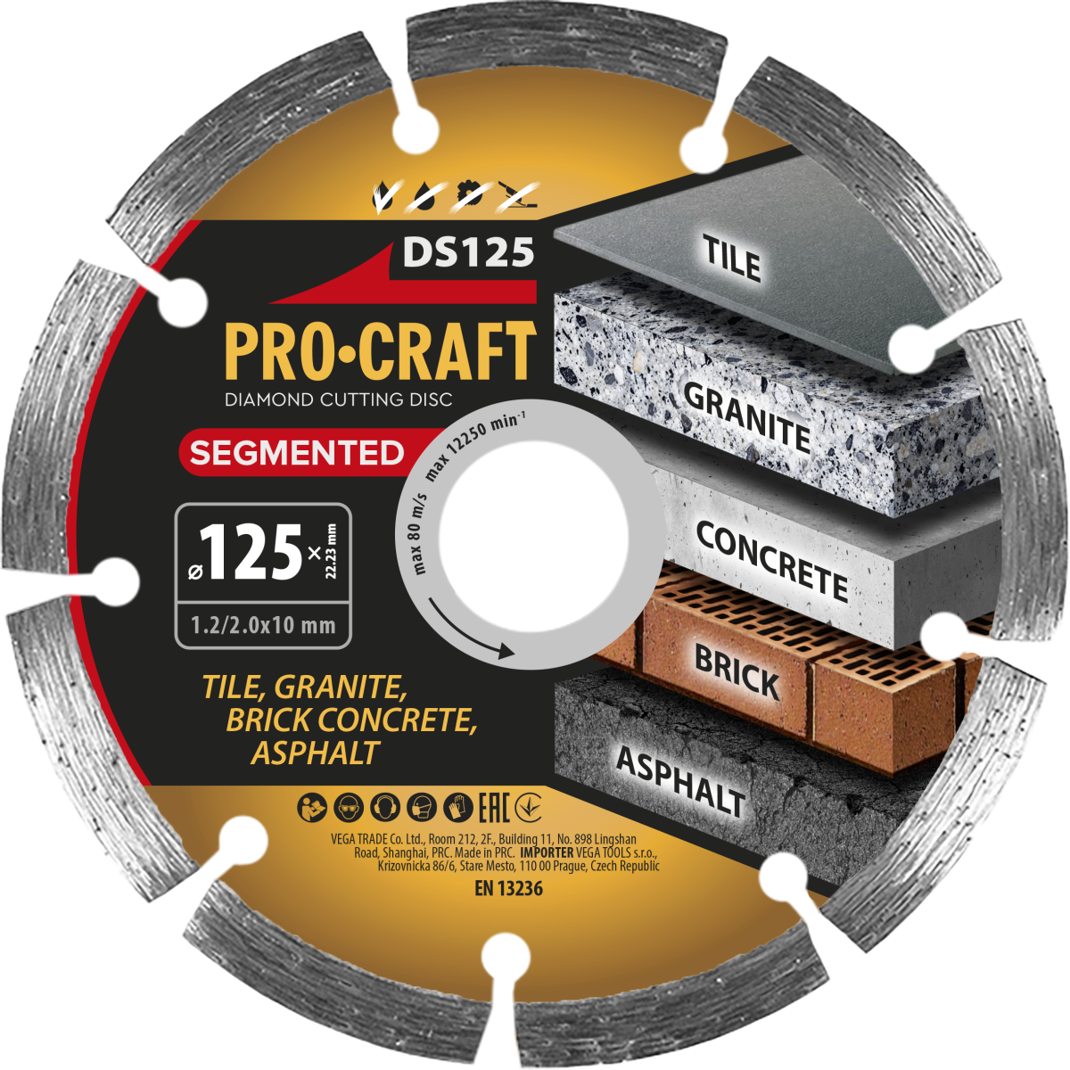 Procraft DS125 diamantový řezný kotouč Segmented