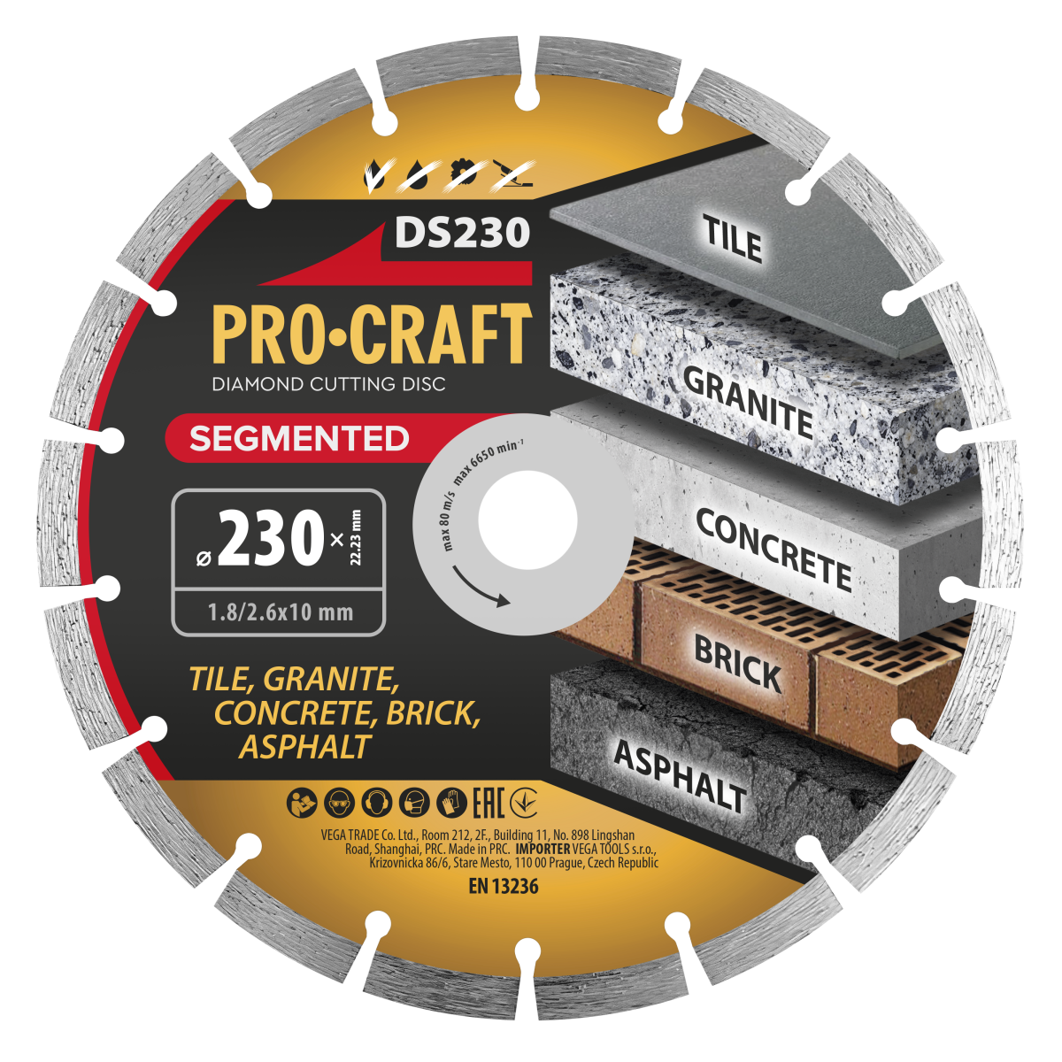 Procraft DS230 diamantový řezný kotouč Segmented