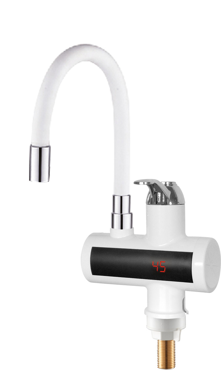 Mixxus Baterie s elektrickým ohřevem vody a flexi výtokem ELW21-EF-WHITE, bílá