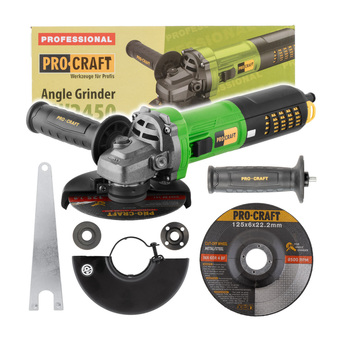 Procraft PW2450 bruska úhlová  , 125mm
