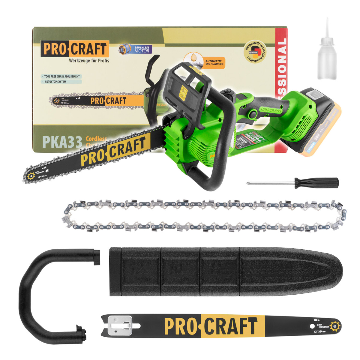 Procraft PKA33-BB aku řetězová pila  PKA33 (bez baterie a nabíječky)