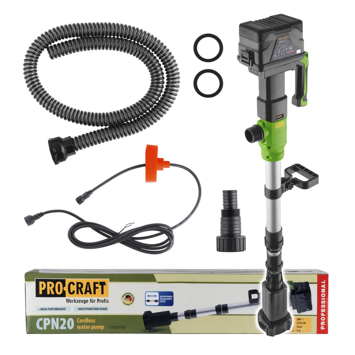 Procraft CPN20bb aku ponorné čerpadlo do sudu   (bez baterie a nabíječky)