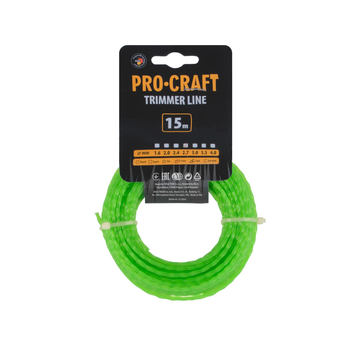 Procraft SP-2.7/15 struna žací (2.7mm) (15m) spirála